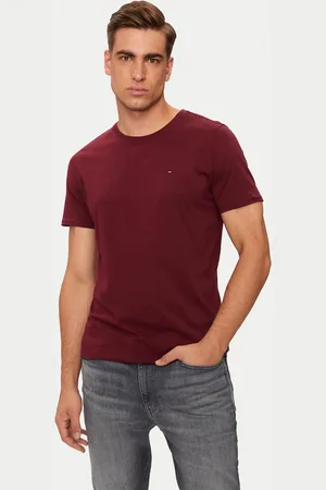 Tommy Hilfiger Pánské vínové tričko