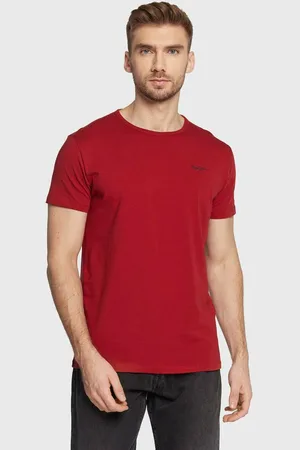 Pepe Jeans Pánské červené tričko Basic
