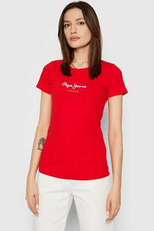 Pepe Jeans Dámské červené tričko NEW VIRGINIA