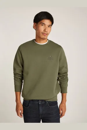 Tommy Hilfiger Pásnká khaki zelená mikina