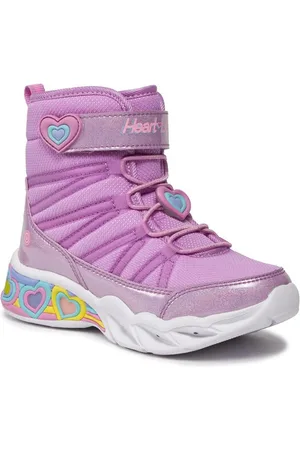 Dívčí vysoké zimní boty SKECHERS-Sweetheart Lights Heart Hugger black