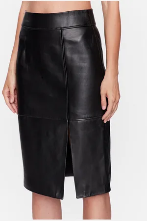 HUGO BOSS Sukně z imitace kůže