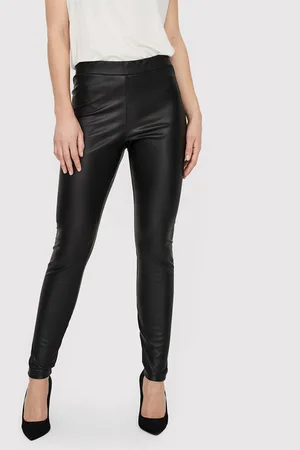 VERO MODA Kalhoty z imitace kůže