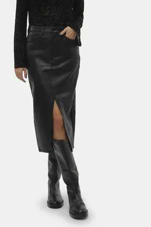 VERO MODA Sukně z imitace kůže