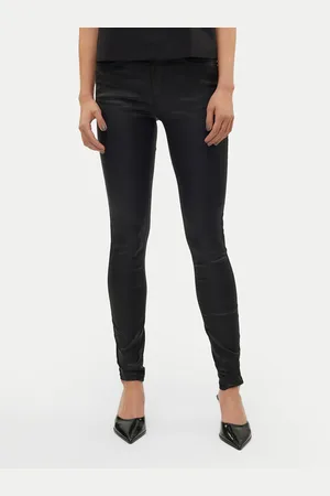 VERO MODA Kalhoty z imitace kůže