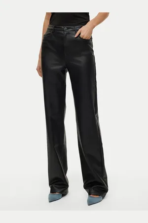 VERO MODA Kalhoty z imitace kůže