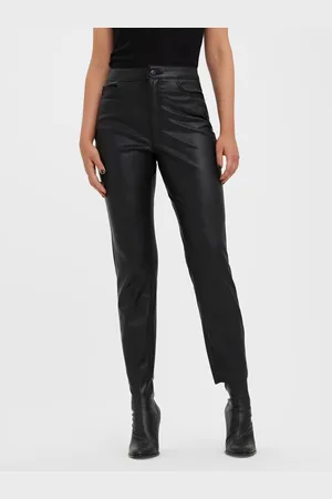 VERO MODA Kalhoty z imitace kůže