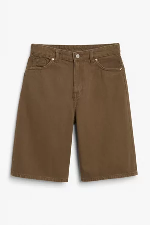 Monki Bermuda denim shorts - Beige