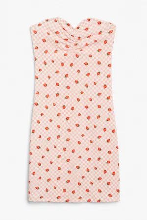 Monki Ruched bodycon dress - Pink