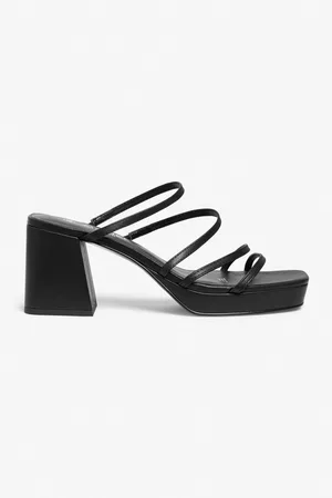 Monki Strappy block heel sandals - Black