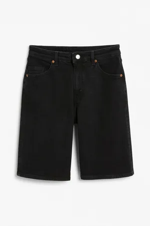 Monki Bermuda denim shorts - Black