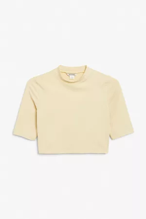 Monki Fitted crop top - Yellow