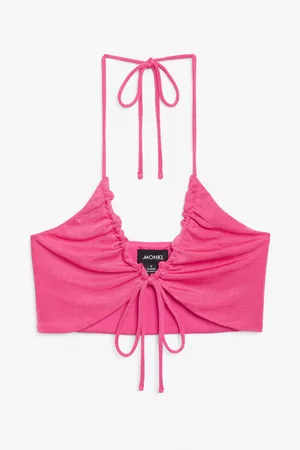 Monki Cropped halter top - Pink