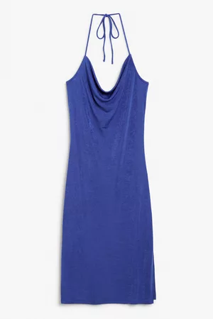Monki Ženy Ke krku - Halter midi dress - Blue
