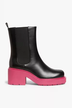 Monki Chunky heel chelsea boots - Pink