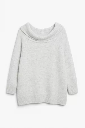 Monki Off-shoulder knit sweater - Beige
