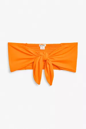 Monki Neon knot bandeau top - Orange