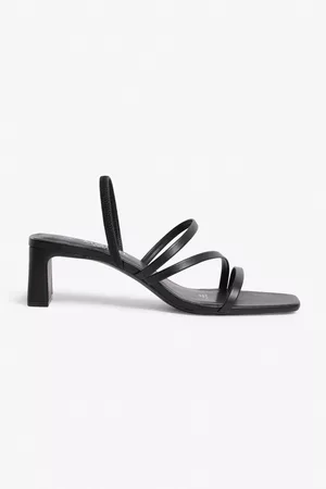 Monki Block heel strappy sandals - Black