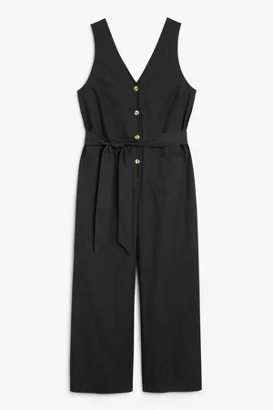 Monki Ženy Overaly dlouhé - Sleeveless jumpsuit - Black