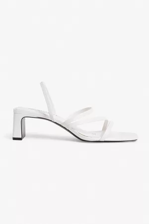 Monki Block heel strappy sandals - White