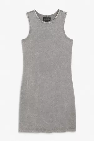 Monki Ženy Přiléhavé - Mini sleeveless bodycon dress - Grey