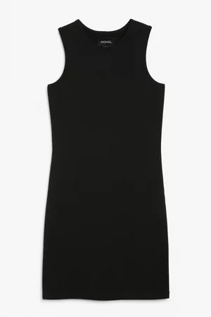 Monki Ženy Přiléhavé - Mini sleeveless bodycon dress - Black