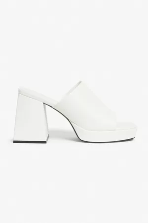 Monki Ženy S otevřenou špičkou - Block heel sandals - White
