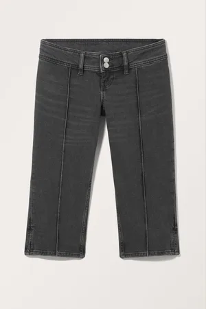 Monki Low Capri Press Pleated Jeans