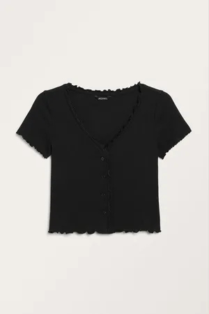 Monki Lettuce hem crop top