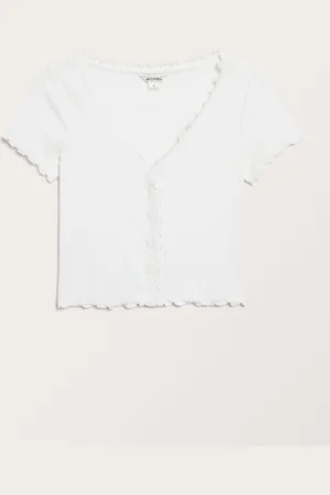 Monki Lettuce hem crop top