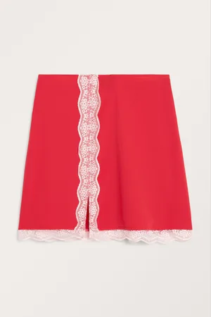 Monki Lace trim mini skirt