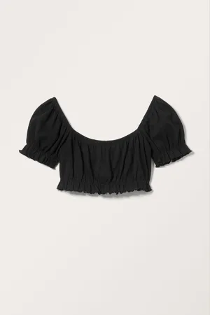 Monki Puffy Cotton Crop Top