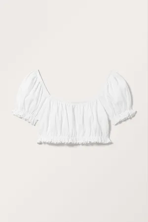 Monki Puffy Cotton Crop Top