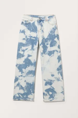 Monki Naoki Low Tie-Dye Loose Jeans - Blue