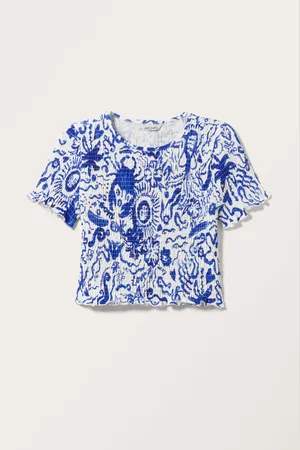 Monki Smocked Short Sleeve T-shirt