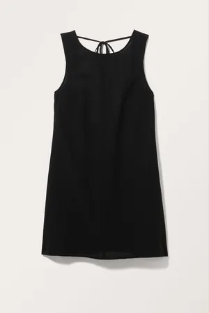 Monki Open Back Mini Linen Blend Dress