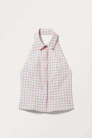 Monki Sleeveless Halter Poplin Shirt