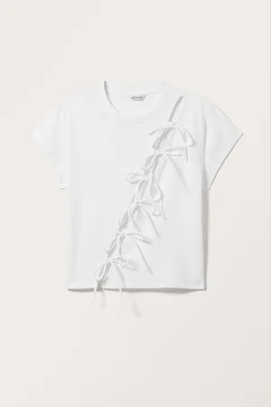 Monki Short Sleeve Tie Top