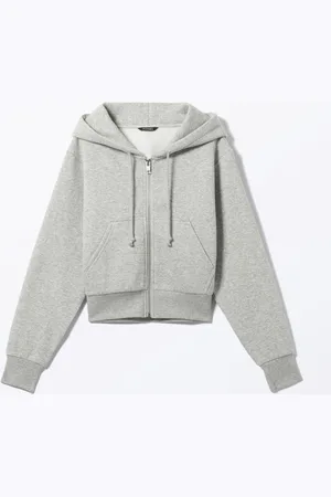 Monki Cropped Zip Hoodie