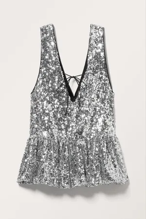 Monki V-neck Mini Sequin Dress