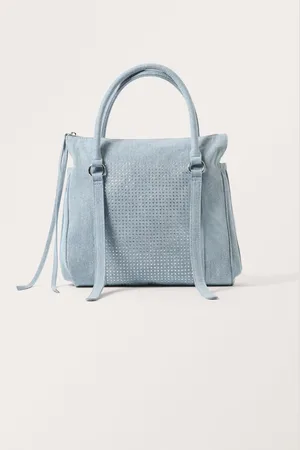 Monki Soft Denim Rhinestone Bag