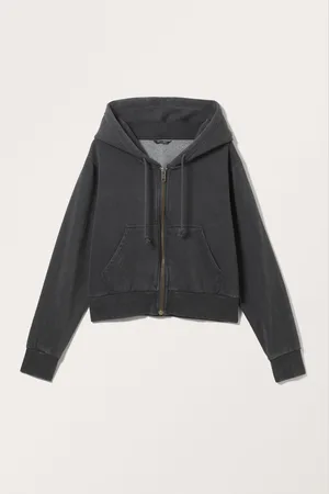 Monki Cropped Zip Hoodie