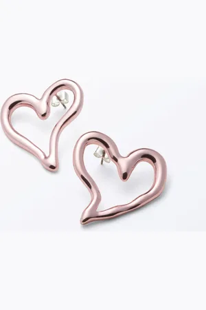 Monki Irregular Heart Hoop Earrings