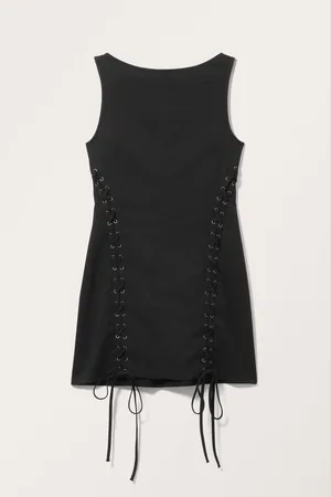 Monki Sleeveless Lace-Up Mini Dress