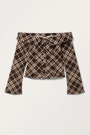 Monki Corduroy Off Shoulder Shirt