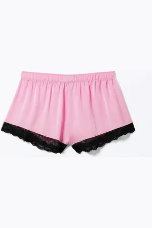 Monki Mini Lace Satin Shorts