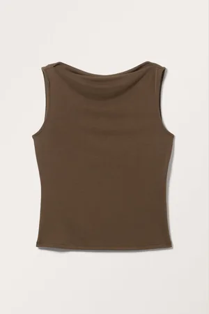 Monki Super soft sleeveless boatneck top