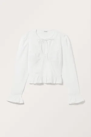 Monki Cropped Fitted Blouse