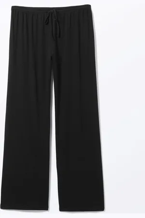 Monki Relaxed Pyjama Trousers - Black