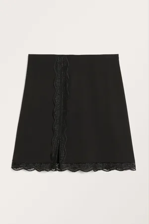 Monki Lace trim mini skirt